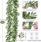 2Pcs Artificial Olive Leaves Garlands 6.2Ft-Fake Hanging Silk Willow Leaves Ivy Vines Faux Bayberry Leaves Twigs Greenery Rattan for Indoor Outdoor Wedding Birthday Party Home Garden Table Decor